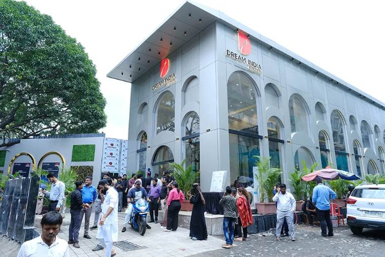 Guests outside the Dream India Experience Centre at the Mumbai Dreams launch