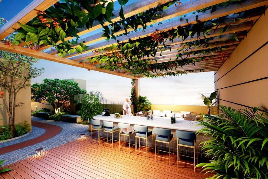 Terrace dining pergola