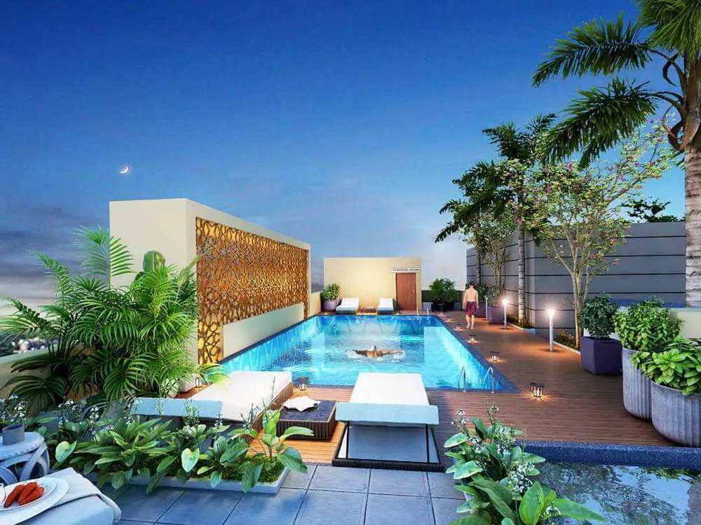 Rooftop pool deck